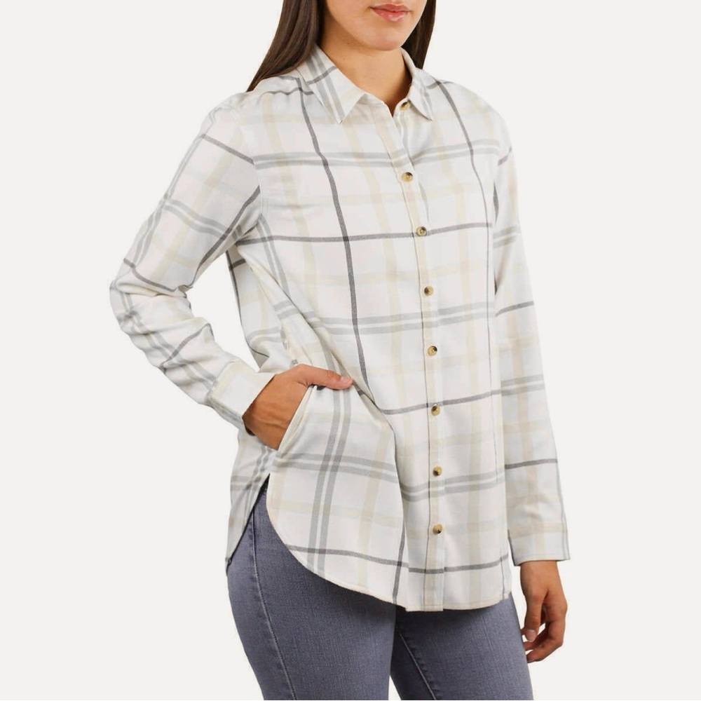 Jachs Plaid Button-Down Flannel Shirt with Pockets S
